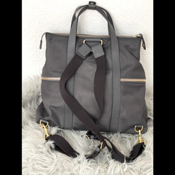 Henri Bendel New York Jetsetter gray convertible totebackpack & purple lining main image 6
